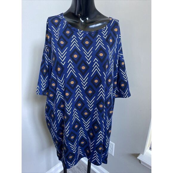LuLaRoe Irma SMALL 95% Polyester 5% Spandex Navy, - Picture 1 of 6